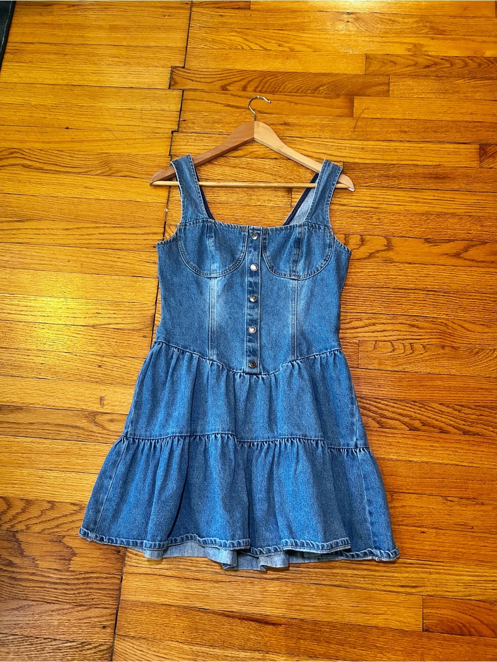 Forever 21 Denim Mini Dress Blue Size Medium Like New